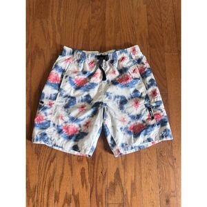 Stüssy Swim Shorts Men's‎ M Tie Dye Board Shorts Red Blue Festival Surf Skater